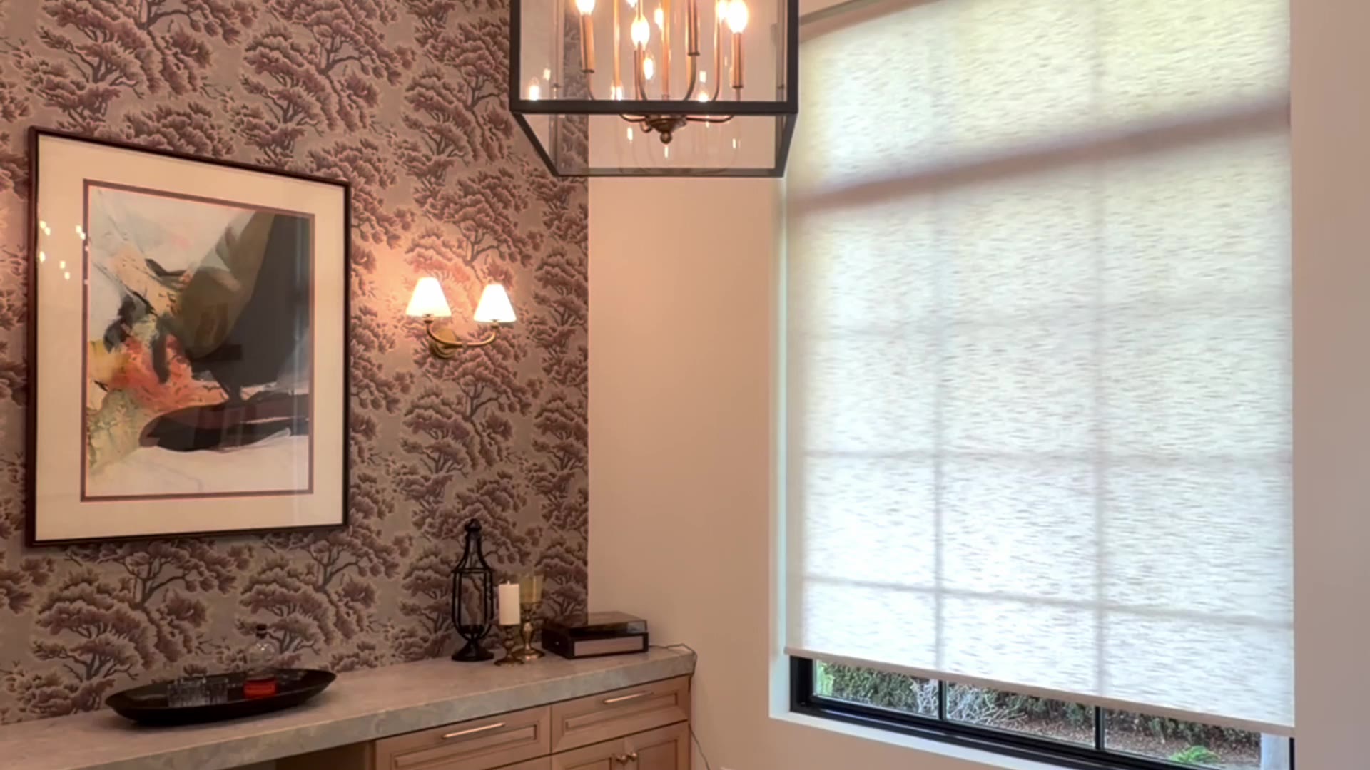 Professionally installed roller shades in a beautiful Fresno home